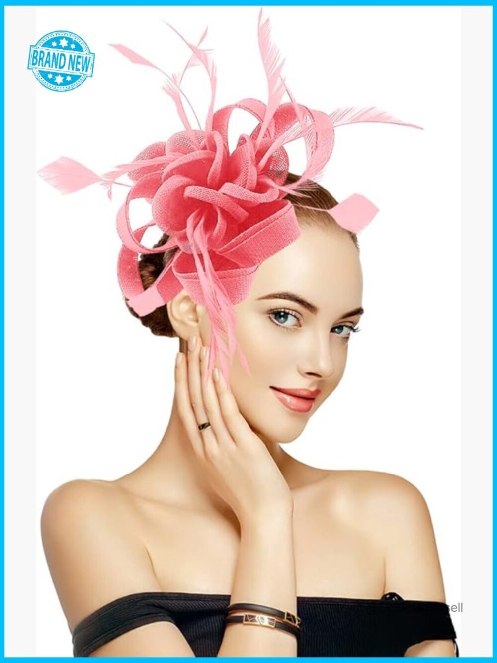 Fascinator Tea Party Hat Derby Headband Feather Hair Clip Adjustable